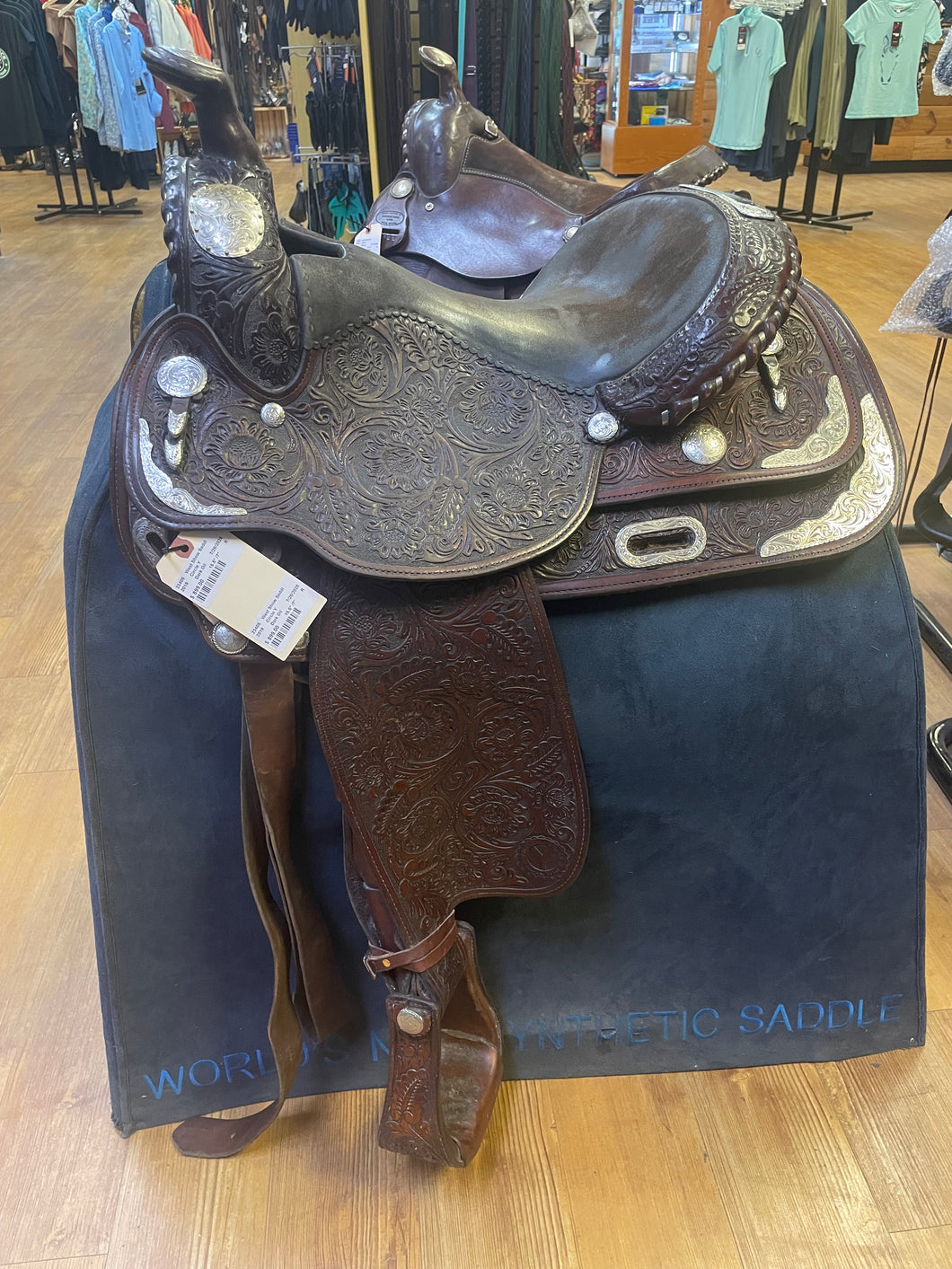 Used 15.5” Circle Y Dark Oil Show Saddle #23405