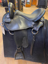 Load image into Gallery viewer, Used 16” Amish Made Black Bling Endurance Saddle #22055
