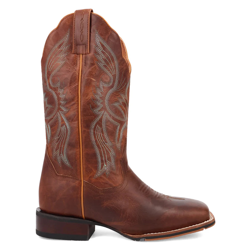 Dan Post Jillian Embroidered Square Toe Pull On Cowboy Boots