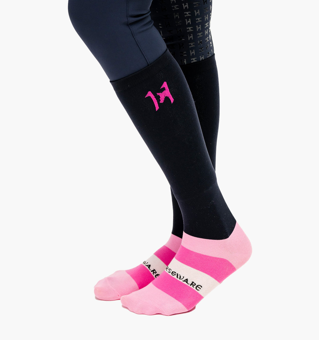Horseware Newmarket Athletix Socks- Pink & Black