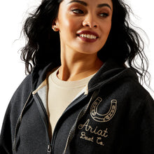 Load image into Gallery viewer, Ariat Stitched Full Zip Hoodie - Charcoal Heather
