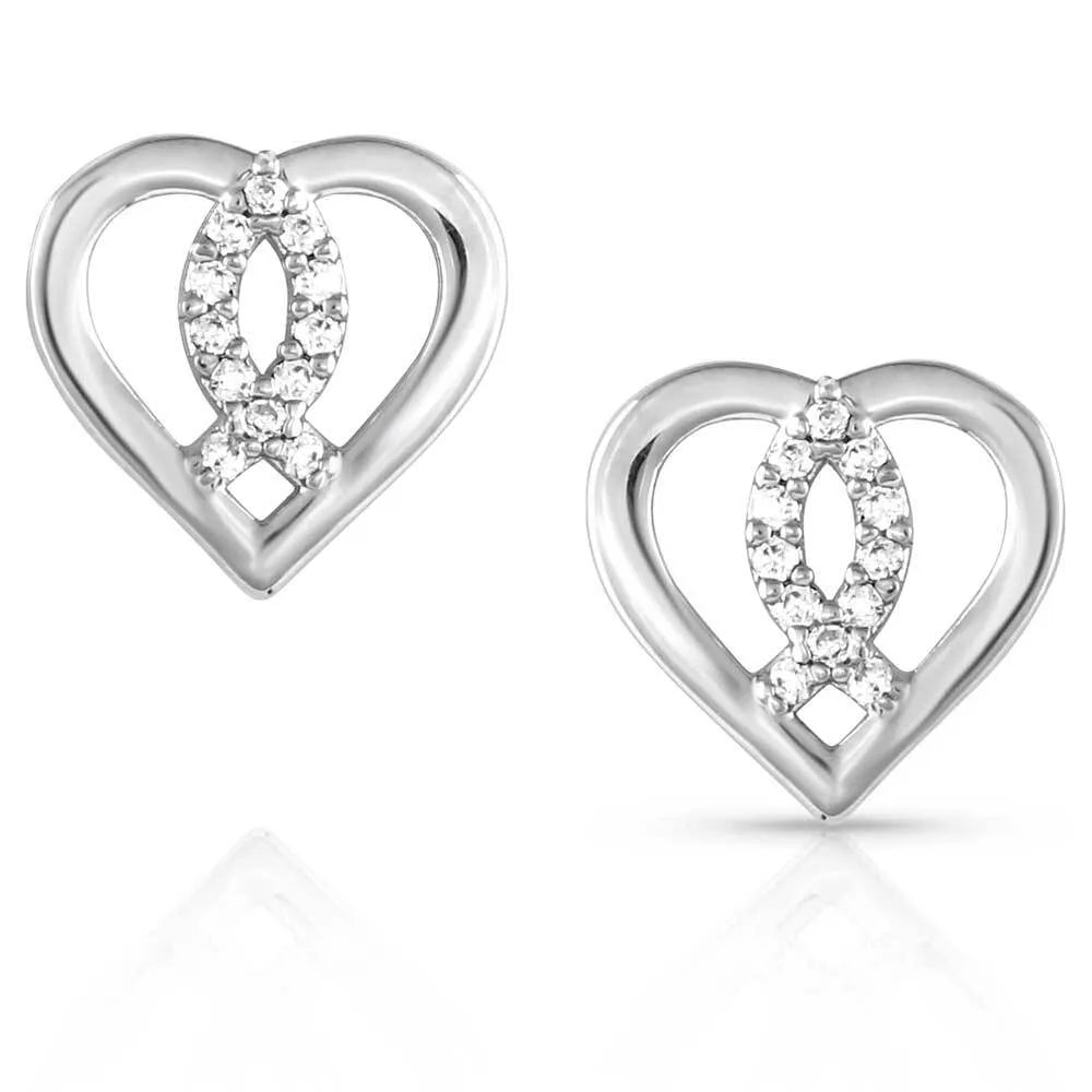 Montana Silversmiths Connected In Faith Crystal Post Earrings