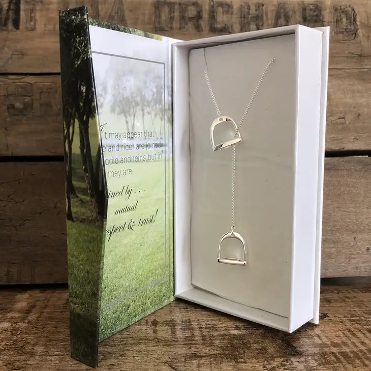 Gift Boxed English Saddle Stirrup Necklace