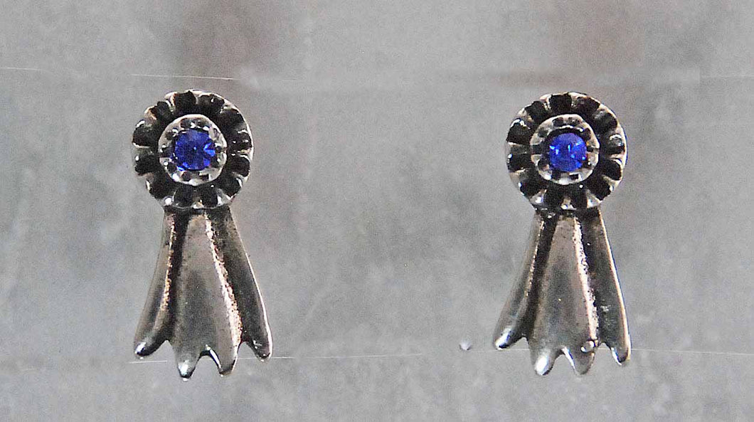 Finishing Touch SMALL BLUE RIBBON EARRING