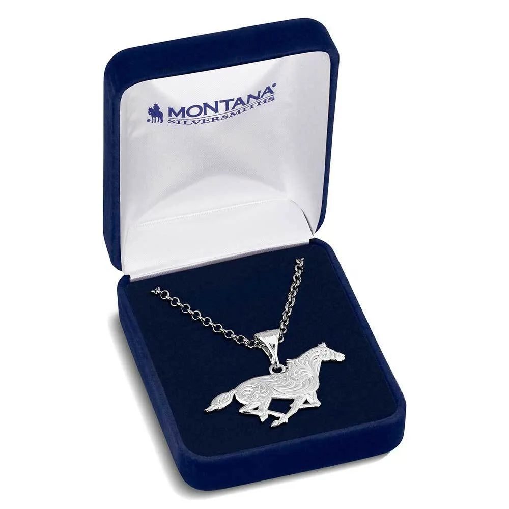 Montana Silversmiths Out West Running Horse Necklace
