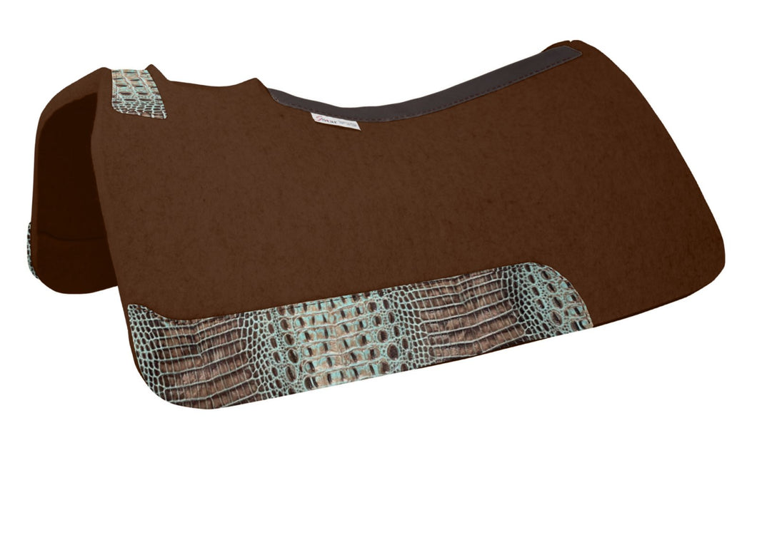 5 Star All Arounder 30x30 Square Custom Turq Croc Leather 3/4