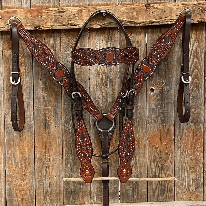 Rodeo Hand Painted Two Tone One Western Bridle