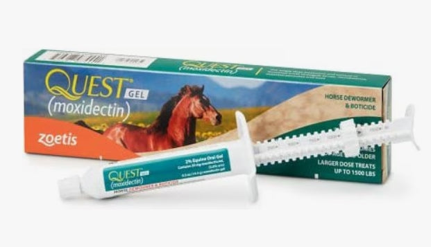QUEST Gel Moxidectin Dewormer & Boticide for Horses & Ponies, 0.5-fl oz syringe