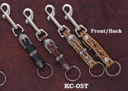 Tooled Leather Buckle Key Chain
