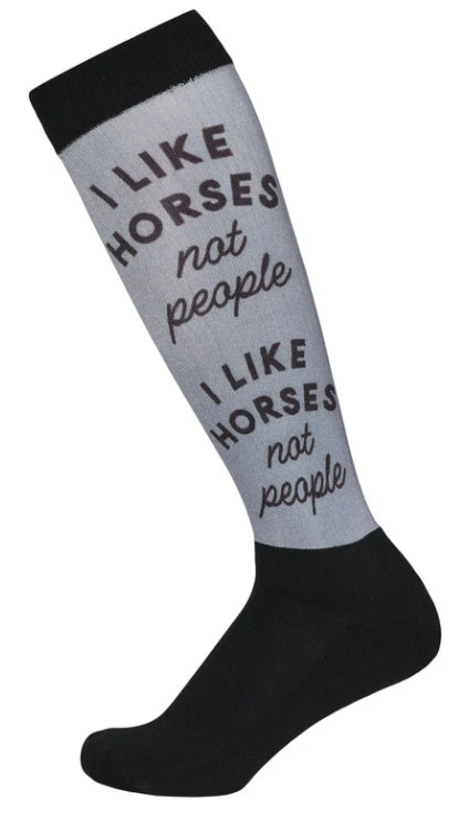 Dapplebay Slick Boot Socks-I Like Horses