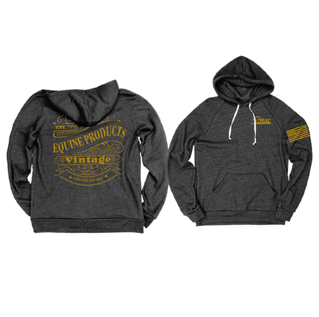 5 Star Vintage Unisex Triblend Fleece Ragland Hoodie – Black