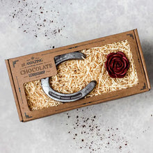 Load image into Gallery viewer, Chocolate Pony Shoe &amp; Red Rose Gift Box
