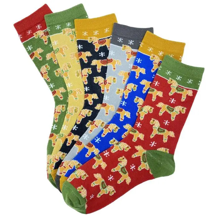 Gingerbread Horse Adult Crew Socks