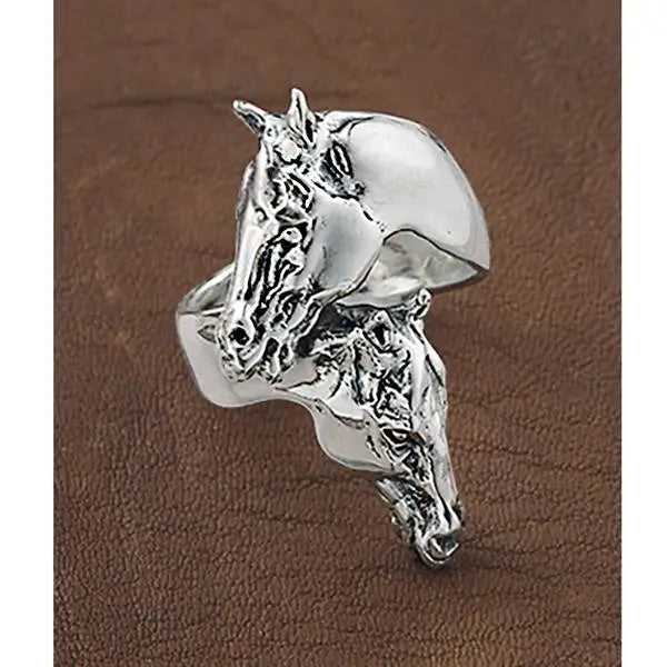 Sterling Horse Heads Wrap Ring