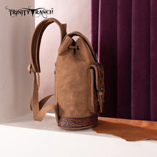 Load image into Gallery viewer, Trinity Ranch Genuine Hair-On Cowhide Tooled Backpack - Brown
