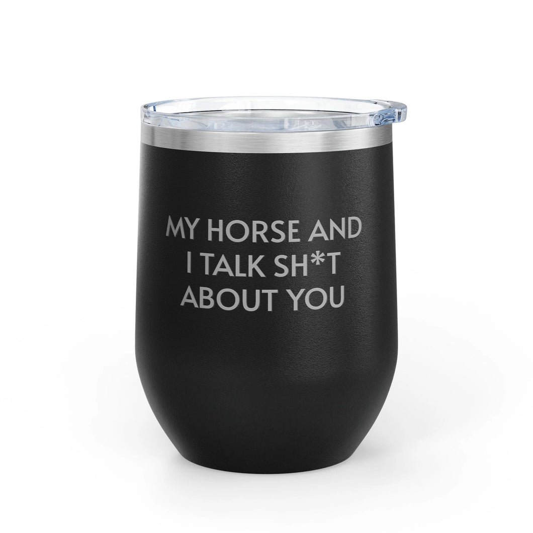 Insulated 12oz Stemless Tumbler- My Horse and I-Black