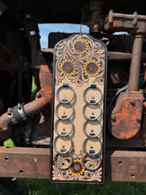Load image into Gallery viewer, Genuine Western Tooled Leather Wild Rag Scarf Display Holder Keeper
