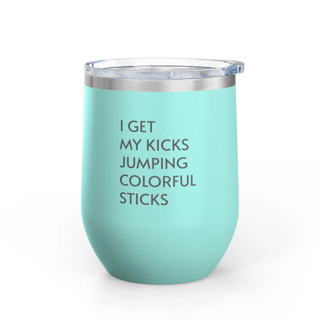 Insulated 10oz Stemless Tumbler-Colorful Sticks-Teal