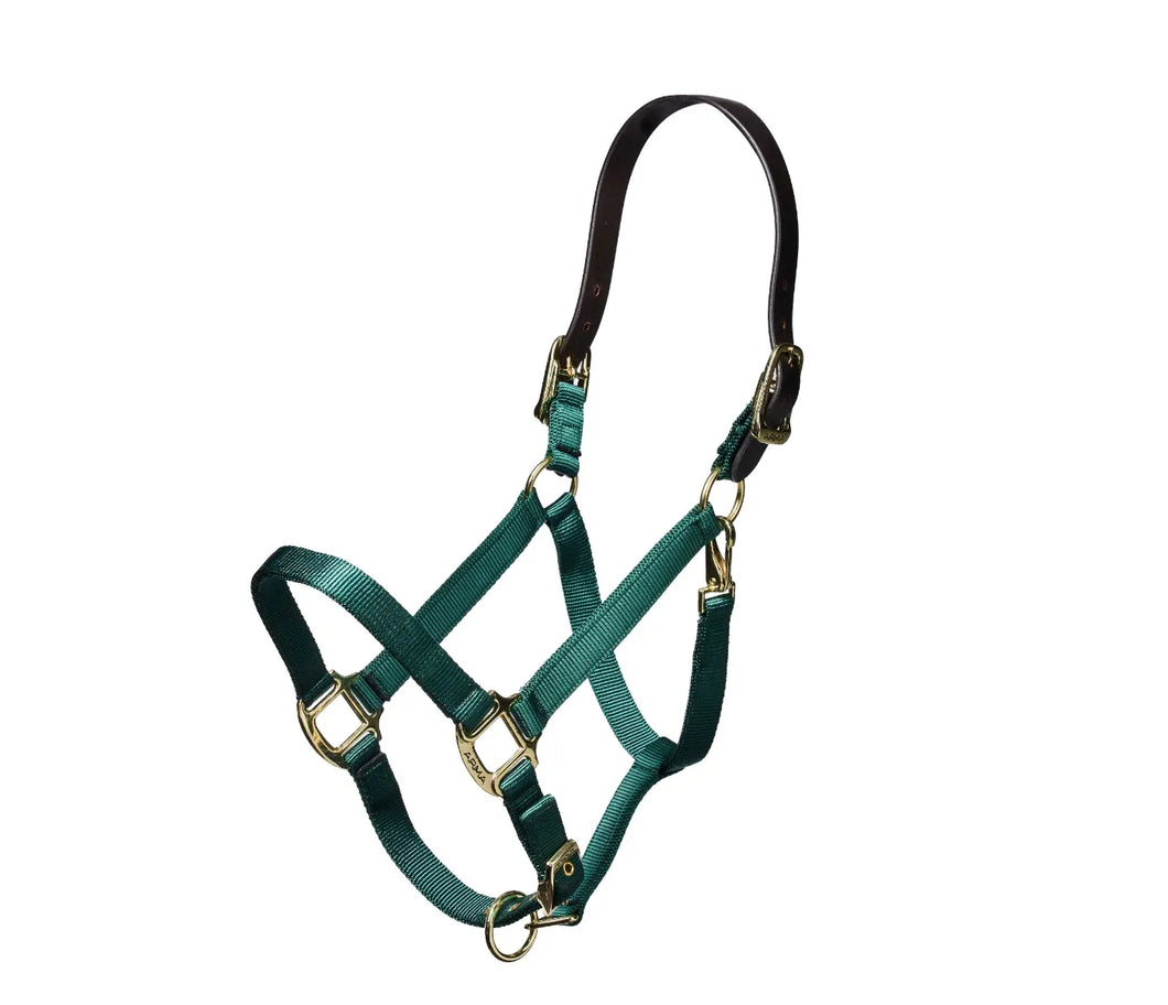 SHIRES Nylon Halter With Leather Crown