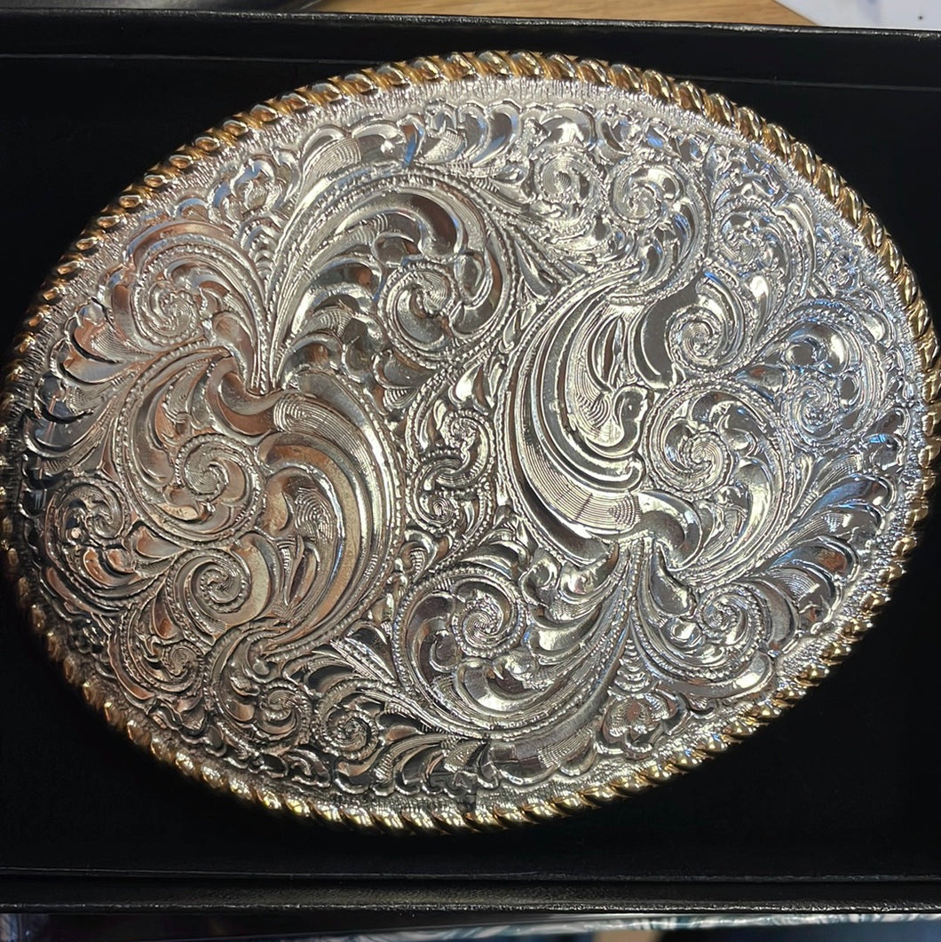 Crumrine Oval Rope Edge Belt Buckle