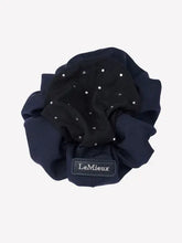 Load image into Gallery viewer, LeMeiux Scrunchie with Crystal Hair Net Navy/Black
