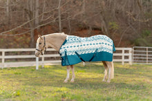 Load image into Gallery viewer, Equinavia Norse Pony Medium Weight Turnout Blanket 300g - Lyons Blue/Vanilla Cream

