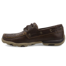 Load image into Gallery viewer, Twisted X Women&#39;s Boat Shoe Driving Moc-Brown Embossed Flower
