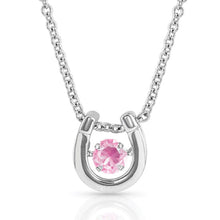 Load image into Gallery viewer, Montana Silversmith Dancing Birthstone Horseshoe Necklace - color
