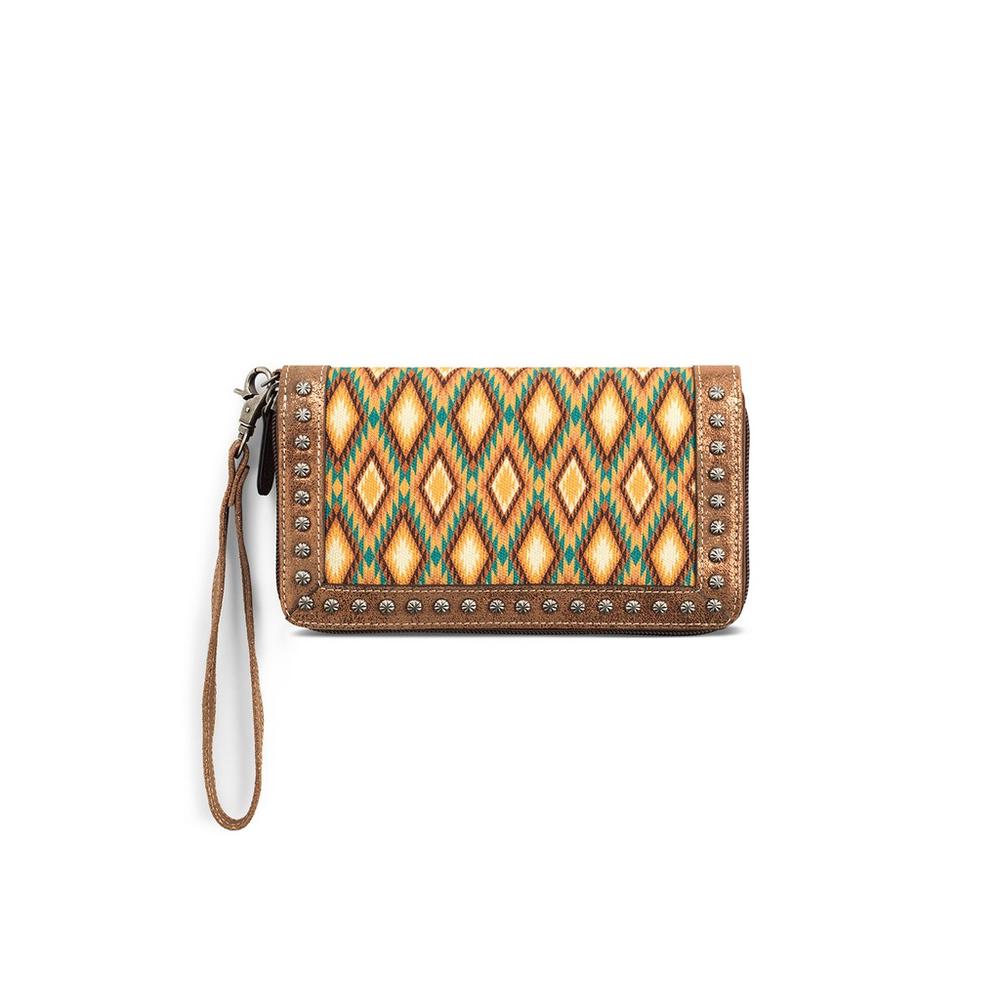 Ariat Western Wallet Womens Southwest Diamond Clutch Brown A770015602