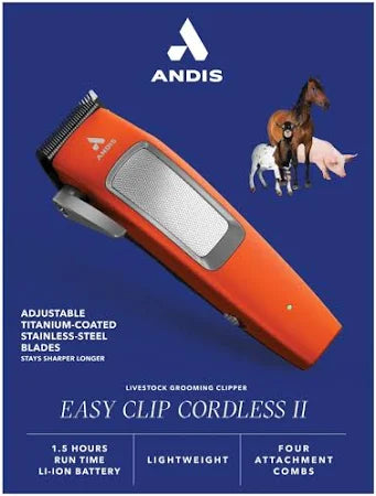 Andis® Cordless EasyClip Li Clipper II RED