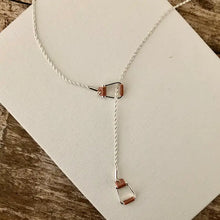 Load image into Gallery viewer, Card with Saddle Stirrup &quot;Y&quot; Necklace
