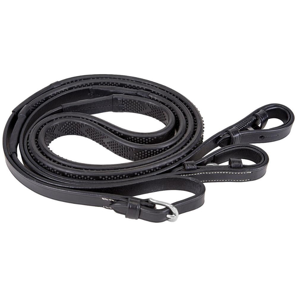 Marcel Toulouse Soft Touch Rubber Reins- Black