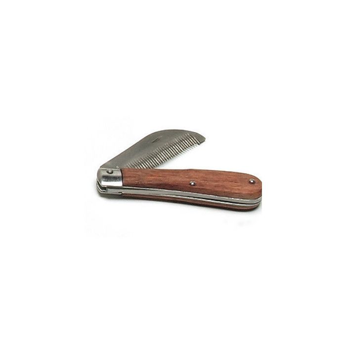 Folding Stripping Comb with Wooden Handle 1698