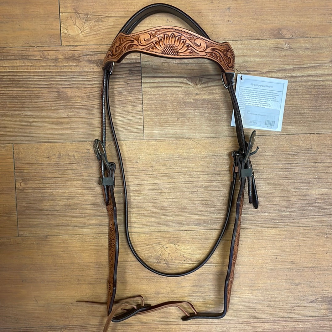 Circle Y Copper Sunflower Headstall