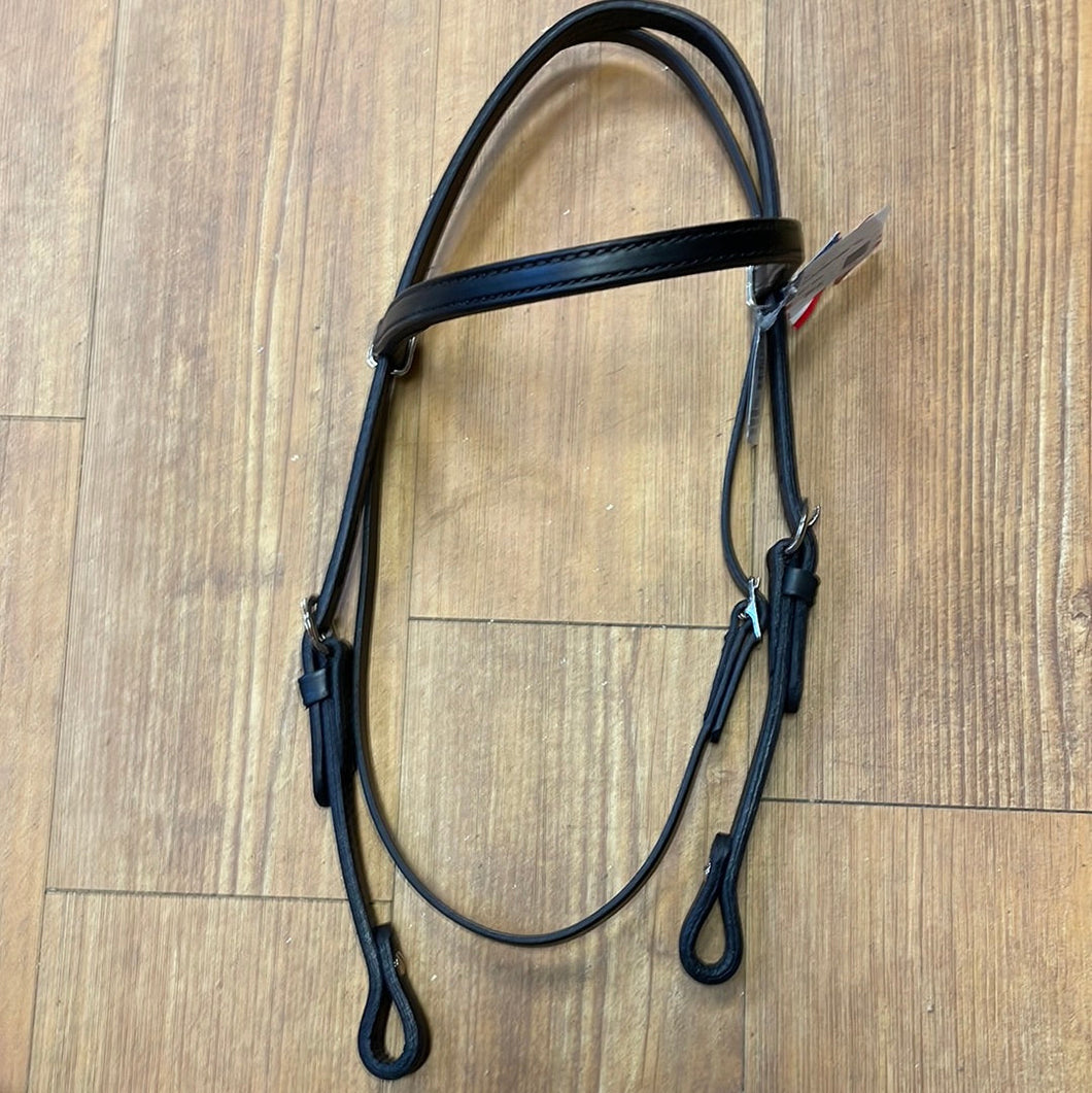 Tory plain BrowBand Headstall with sewn buckles