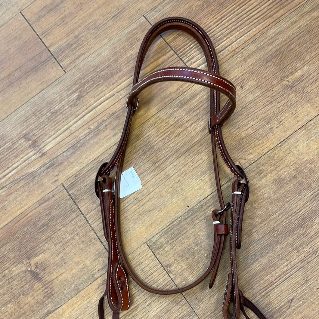Martin White Stitched Browband Headstall
