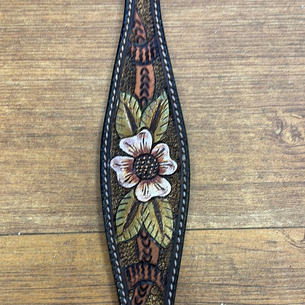 Circle Y Dog Wood Flower Wither Strap