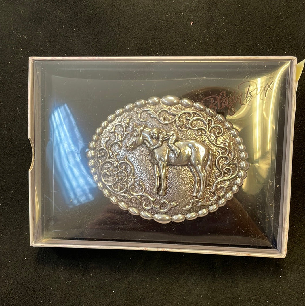 Horse and child Belt Buckle #7252