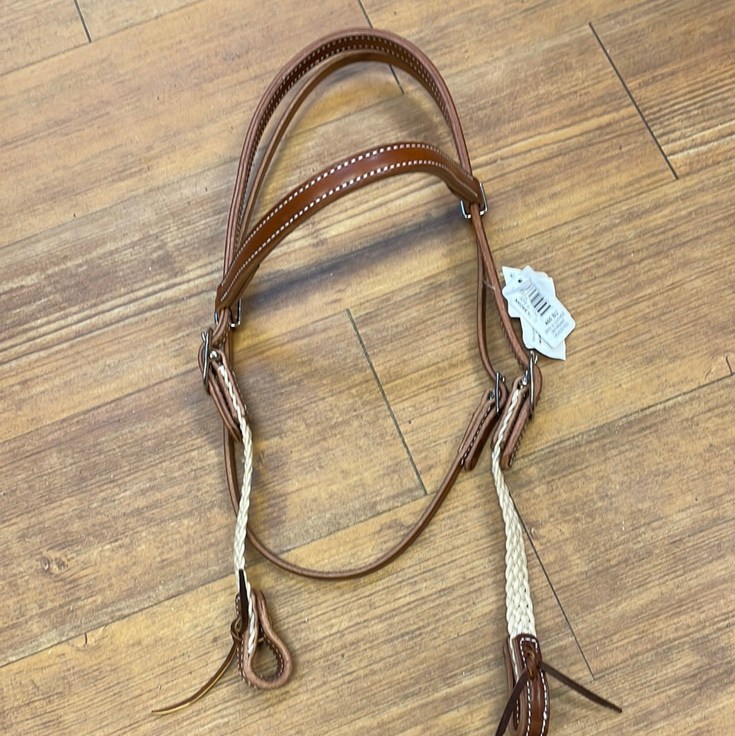 Tory Wax Leather Browband Buck Brown Headstall